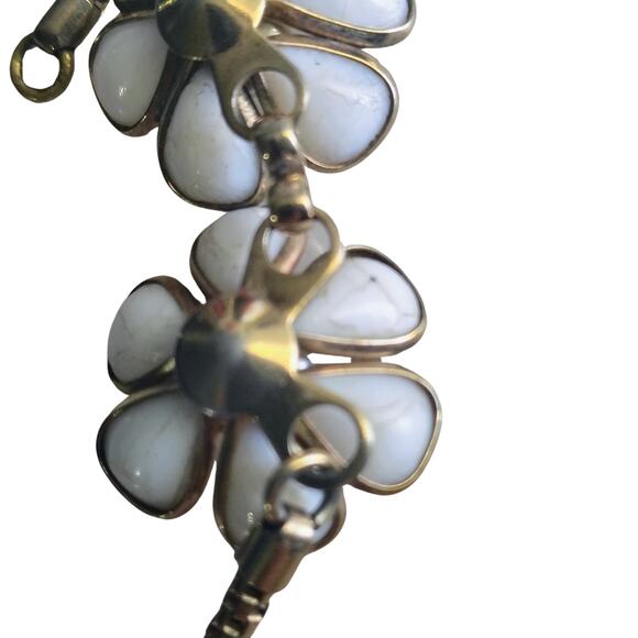 40s Crown Trifari Blossomtime Milk Glass Pearl Floral Choker Necklace Vintage - Picture 8 of 8